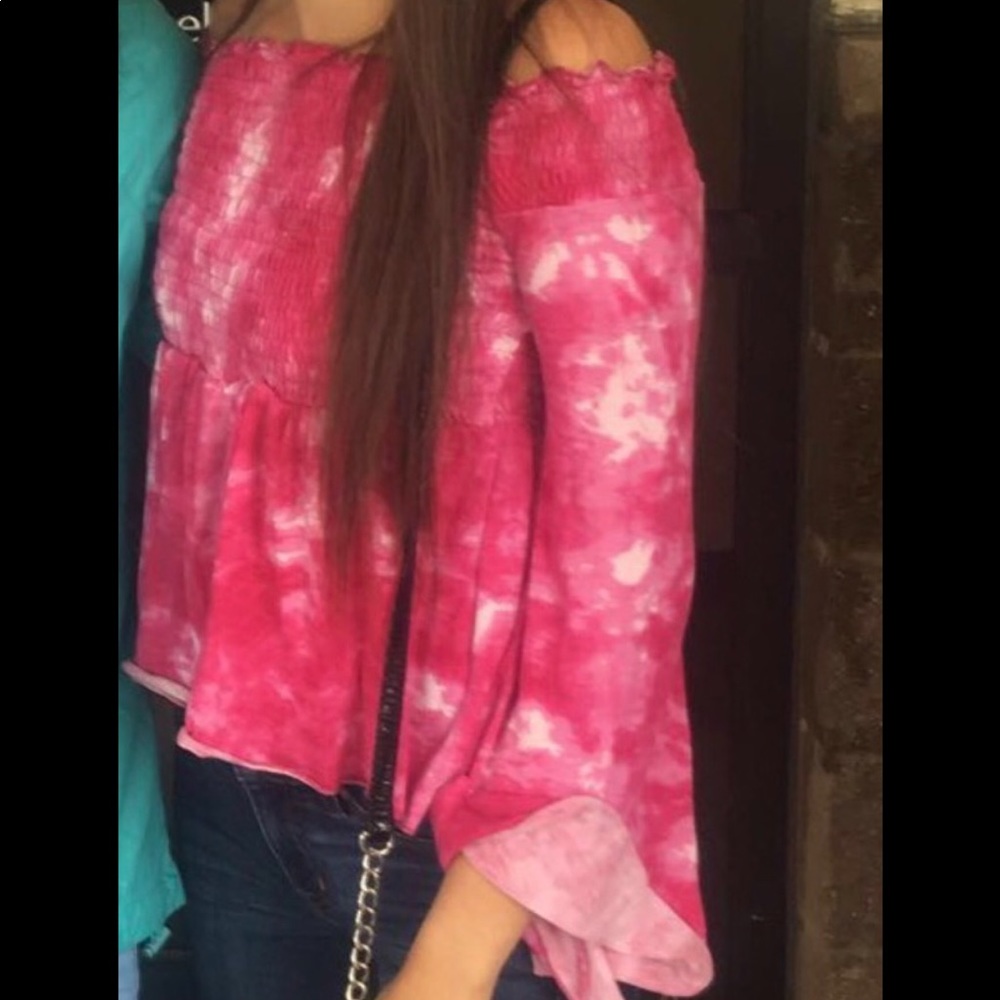 POOF New York pink tie-dye shirt